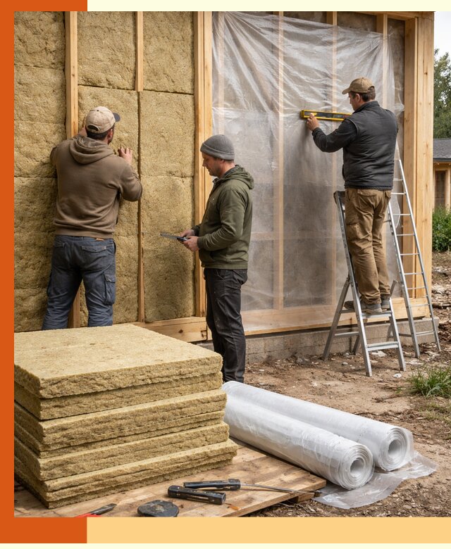 Утепление каркасного дома в Узловой под ключ с гарантией качества