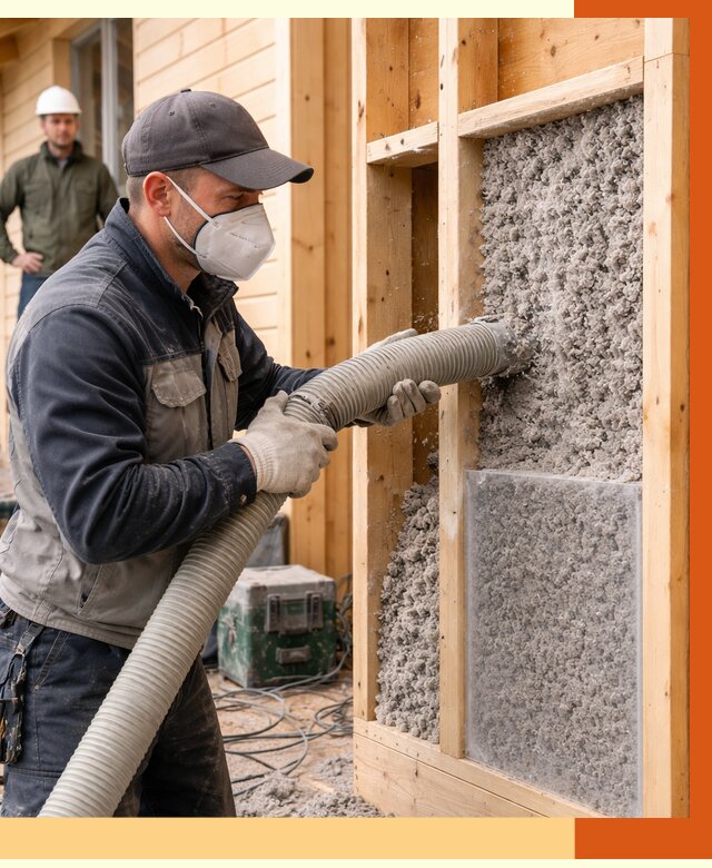 Утепление дома из бруса эковатой в Узловой от 1884 руб/м2 | ТепломастерЗлв