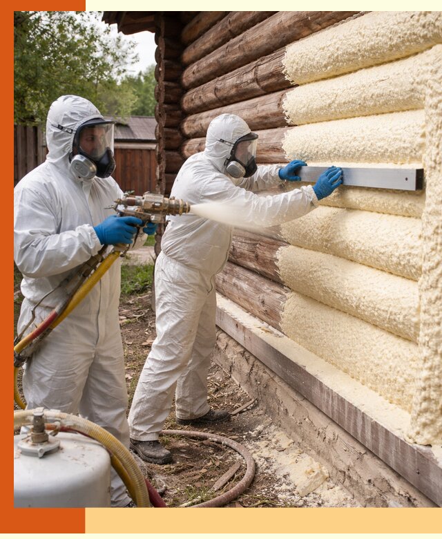 Утепление бревенчатого дома ППУ в Узловой эффективной изоляцией