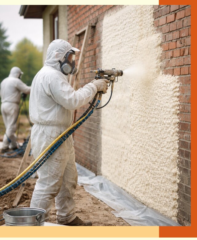 Утепление кирпичного дома ППУ в Узловой под ключ от 6620 руб. | ТепломастерЗлв