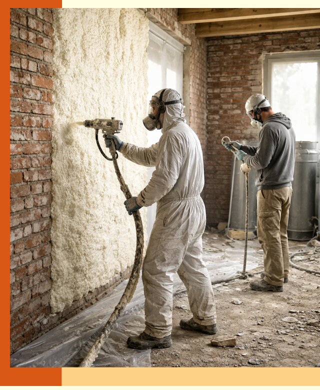 Утепление кирпичного дома пенополиуретаном в Узловой