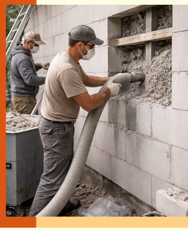 Утепление дома из газобетона эковатой в Узловой