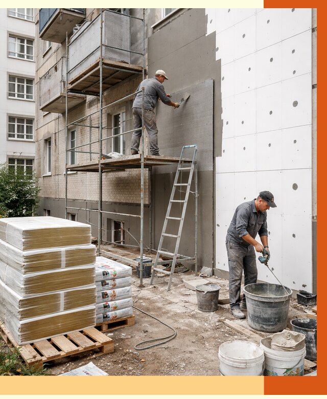 Утепление квартиры снаружи в Узловой от 6264 руб/м2 под ключ | ТепломастерЗлв