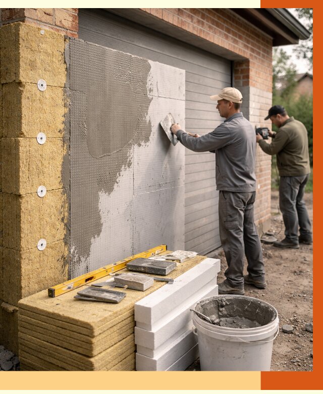 Утепление гаража снаружи в Узловой от 4278 руб. за м2 — наружное утепление под ключ | ТепломастерЗлв