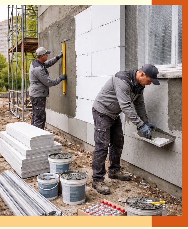 Утепление фасада и стен снаружи в Узловой от 4278 руб. | ТепломастерЗлв