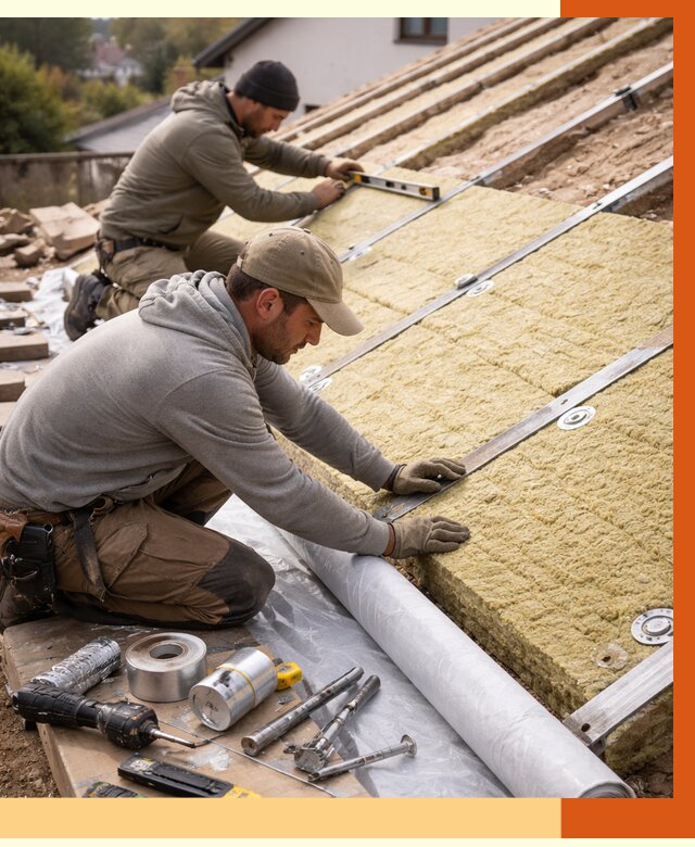 Утепление крыши снаружи в Узловой под ключ от 1222 руб./м2 | ТепломастерЗлв