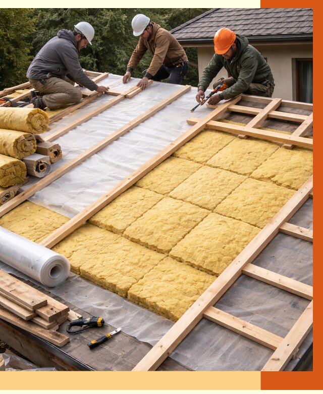 Утепление скатной крыши в Узловой от 1273 руб./м2 под ключ | ТепломастерЗлв