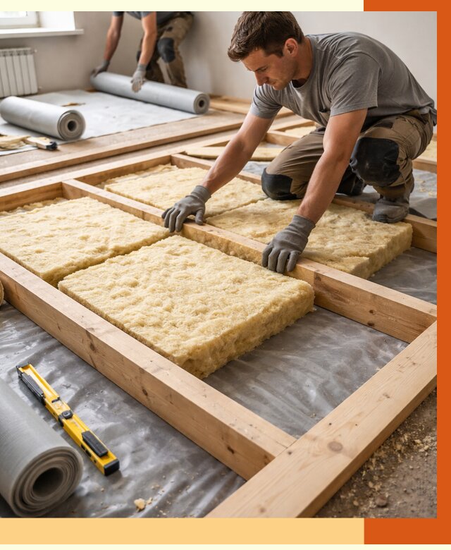 Утепление деревянного пола в Узловой от 1528 руб./м2 под ключ | ТепломастерЗлв