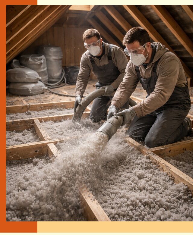 Утепление чердака эковатой в Узловой — быстро и надёжно