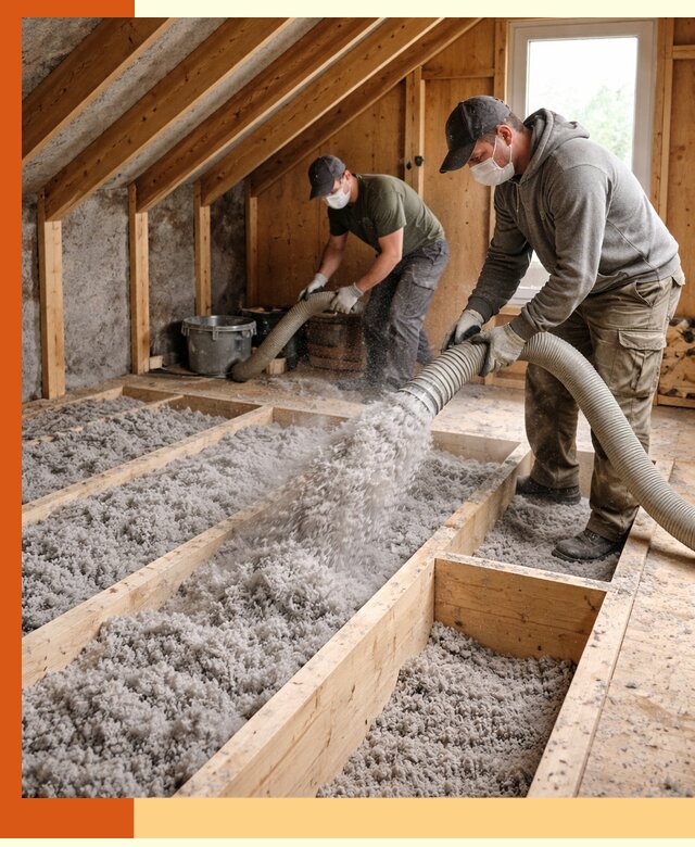 Утепление мансарды эковатой в Узловой с гарантией качества