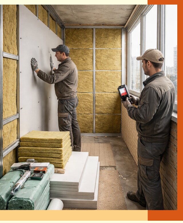 Утепление балкона в Узловой от 4583 руб. под ключ | ТепломастерЗлв