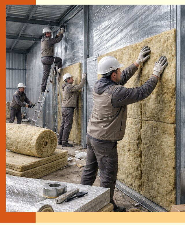 Утепление металлического склада в Узловой: теплоизоляция и герметизация