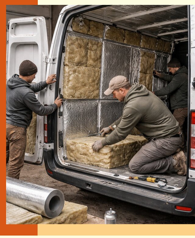 Утепление фургона в Узловой: профессиональная теплоизоляция и шумоизоляция