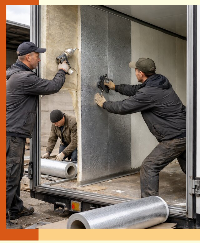 Утепление холодильного кузова в Узловой — монтаж и теплоизоляция