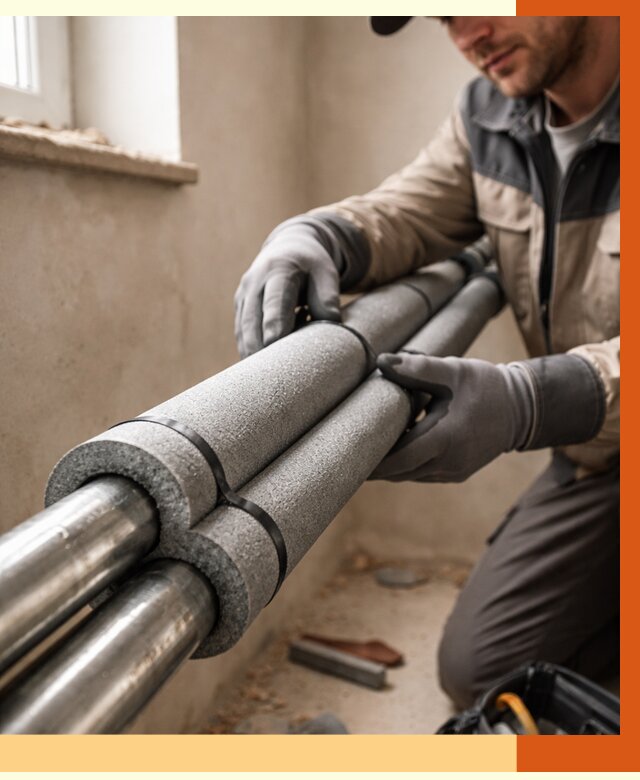 Утепление труб отопления в Узловой от 2903 руб. за м² — услуги под ключ | ТепломастерЗлв