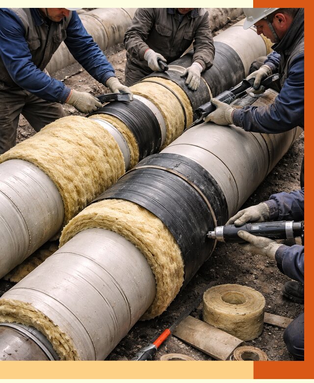 Утепление трубопровода в Узловой под ключ от 1884 руб. — надежно и выгодно | ТепломастерЗлв