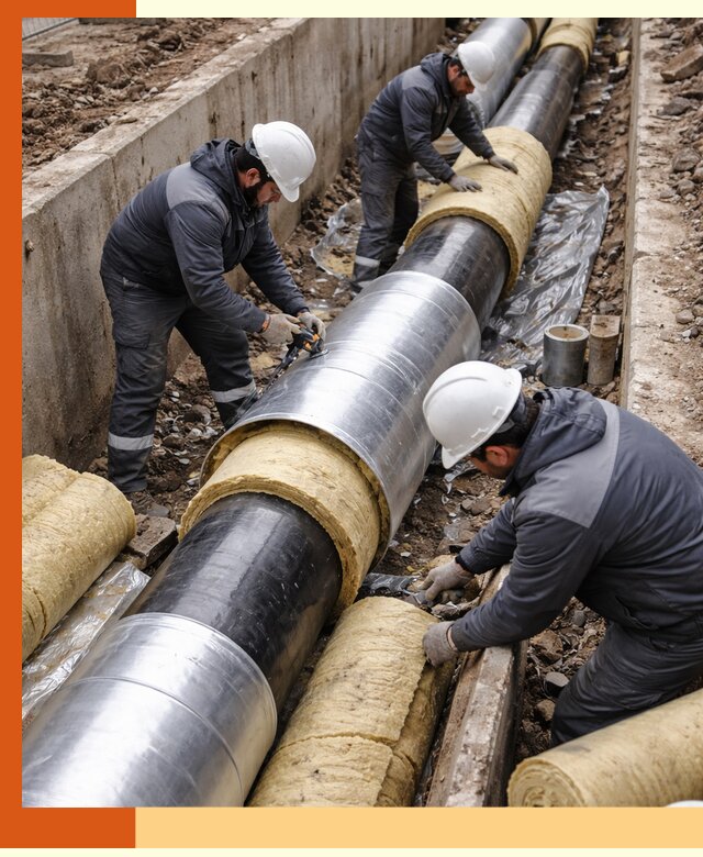 Утепление теплотрассы в Узловой: утеплительные работы и материалы