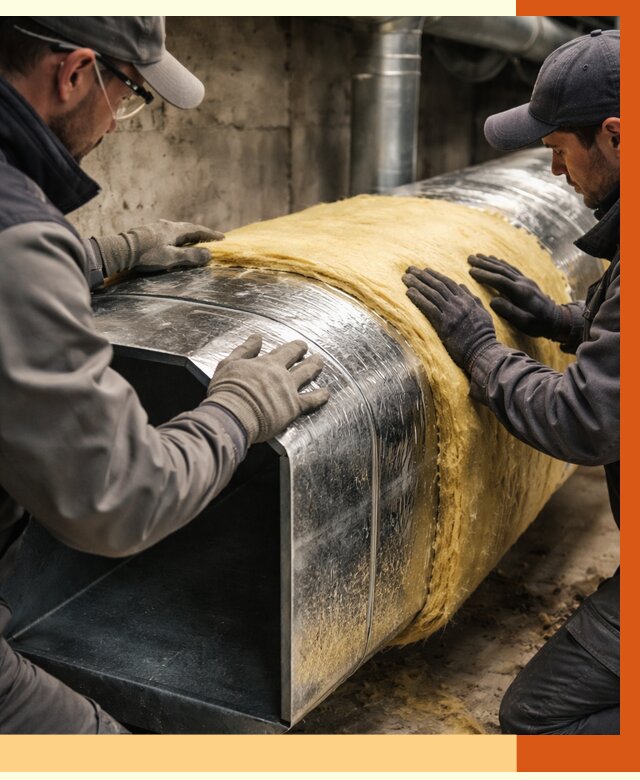 Утепление воздуховодов в Узловой от 4278 руб. — теплоизоляция вентиляции | ТепломастерЗлв