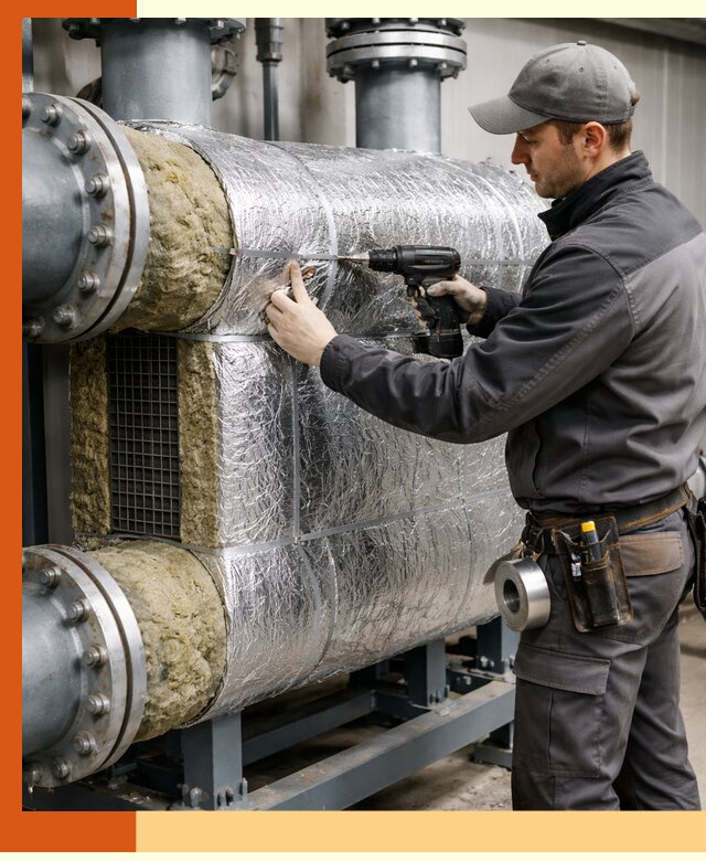 Утепление теплообменника в Узловой — профессиональная теплоизоляция оборудования