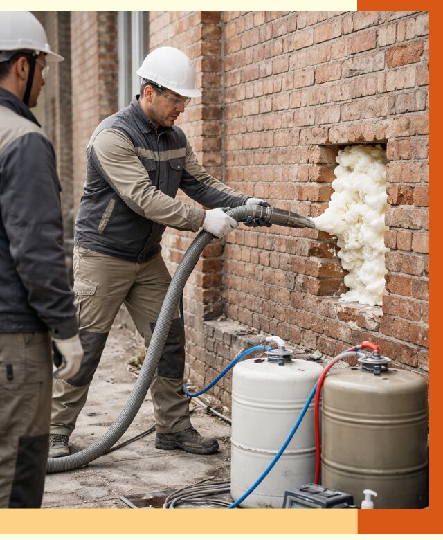 Заливка ППУ в пустоты кирпичной стены в Узловой от 2801 руб. | ТепломастерЗлв