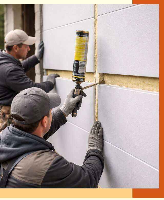 Утепление сэндвич панелей ППУ в Узловой от 4278 руб. за м2 | ТепломастерЗлв