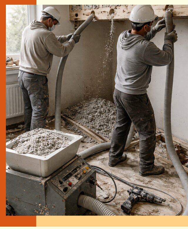 Заполнение пустот перекрытий пеной и наполнителями в Узловой