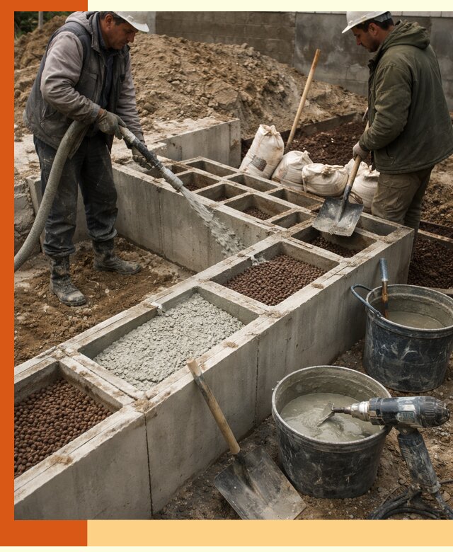 Заполнение полостей фундамента в Узловой герметичным утеплением и повышением прочности