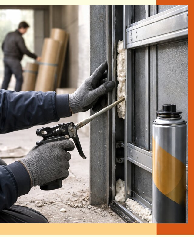 Заполнение пустот ворот в Узловой от 4583 руб. — заливка ППУ, утепление под ключ | ТепломастерЗлв