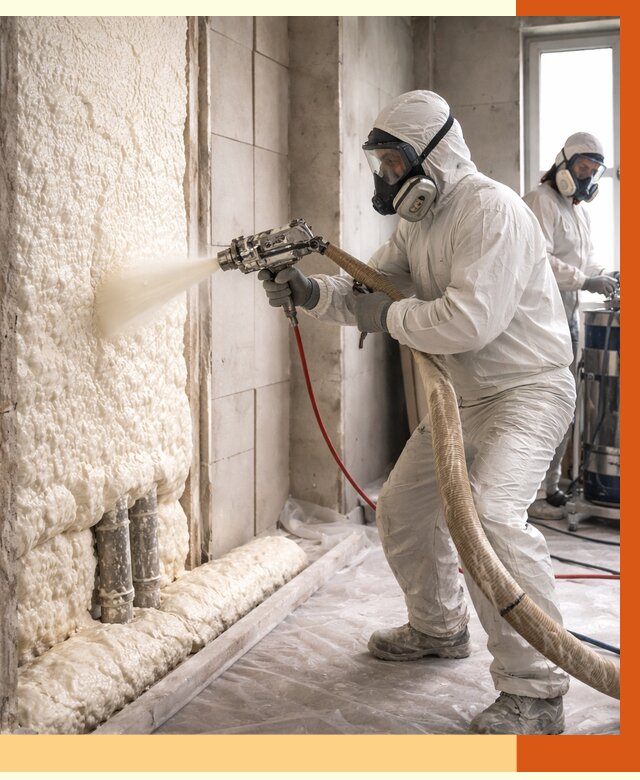Напыление пенополиуретана в Узловой от 7639 руб./м2 — услуги и монтаж ППУ | ТепломастерЗлв