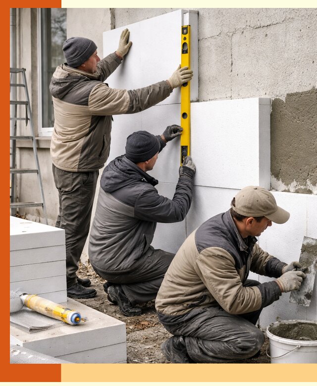 Утепление пенопластом наружных стен и фасадов в Узловой