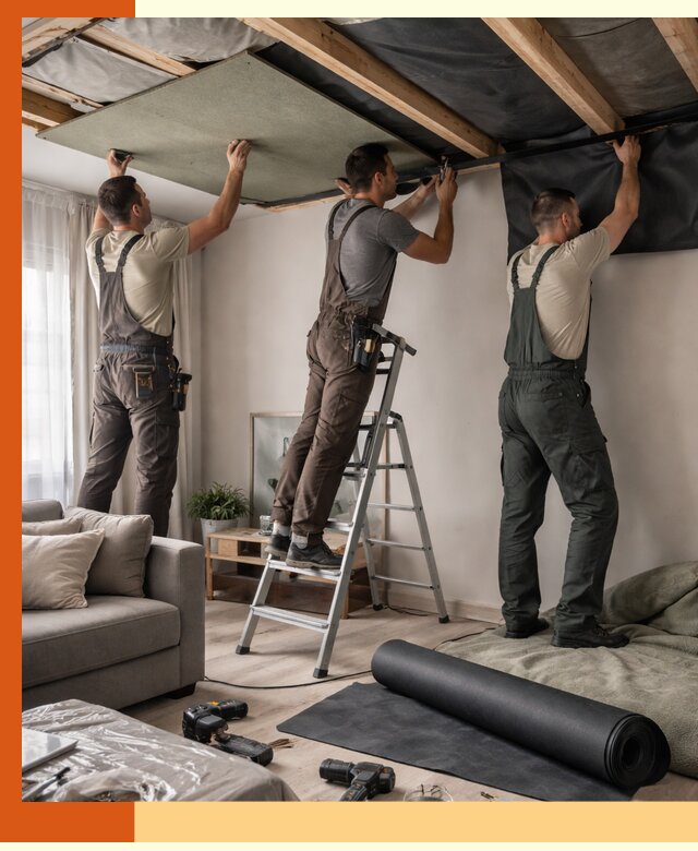 Шумоизоляция потолка в Узловой — профессиональное устранение шумов