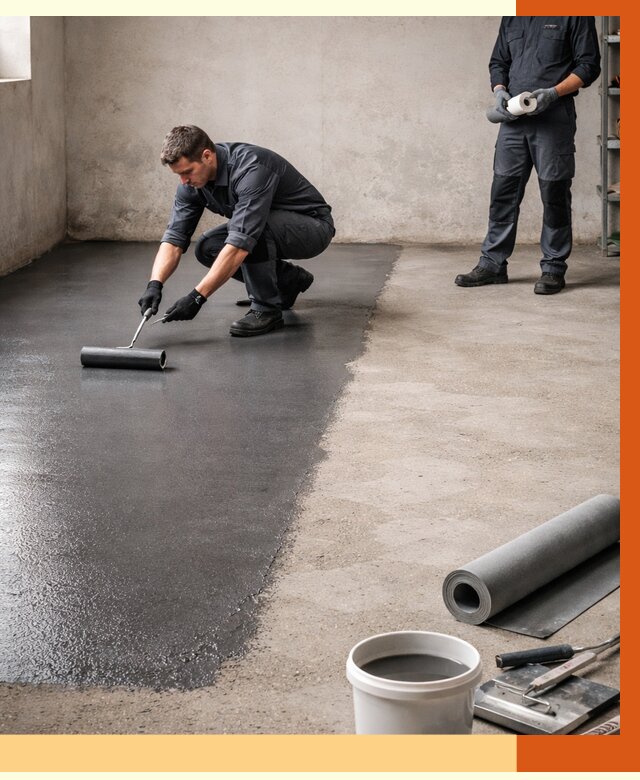 Гидроизоляция гаражного пола в Узловой от 3565 руб./м² — ТепломастерЗлв профессионально