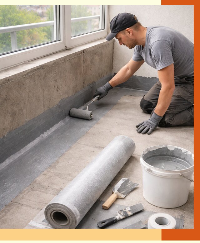 Профессиональная гидроизоляция балкона в Узловой от 4278 руб. | ТепломастерЗлв