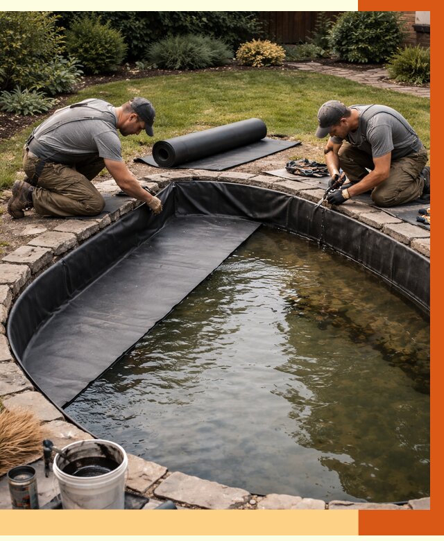 Гидроизоляция пруда в Узловой от 15278 руб. под ключ | ТепломастерЗлв профессионально