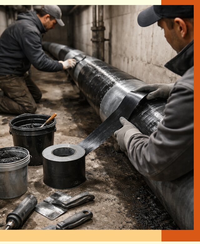 Гидроизоляция труб в Узловой от 2546 руб. — профессиональная герметизация | ТепломастерЗлв