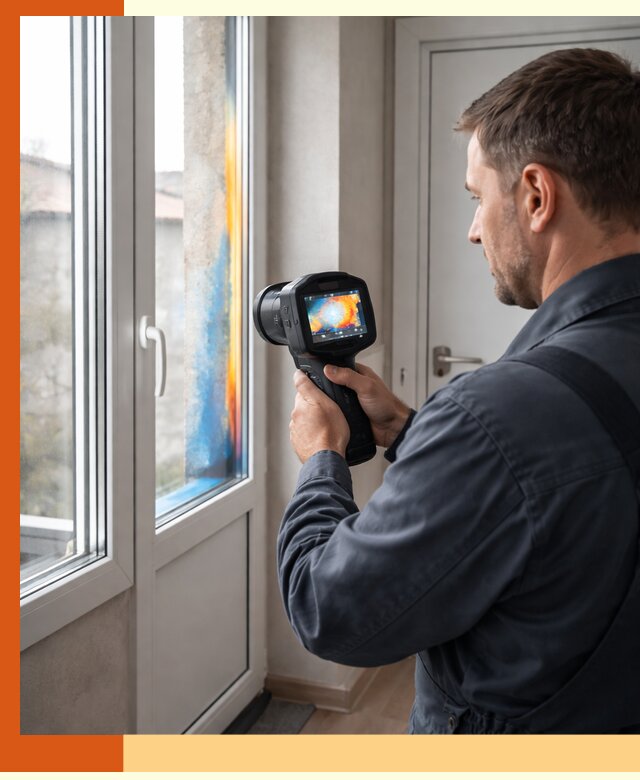 Тепловизионное обследование окон и дверей в Узловой