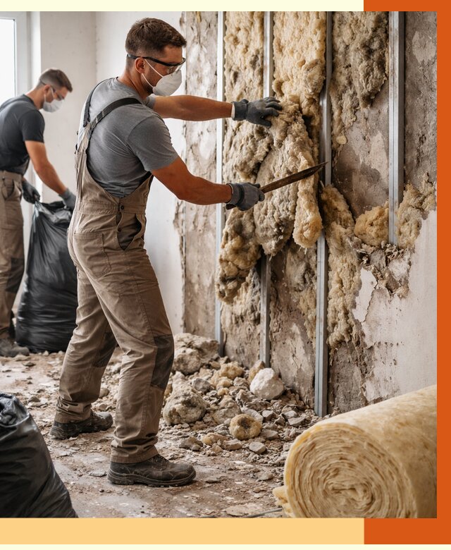 Демонтаж старого утеплителя в Узловой от 3565 руб. — работы под ключ | ТепломастерЗлв