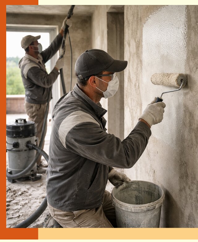 Подготовка поверхности под напыление утеплителя в Узловой