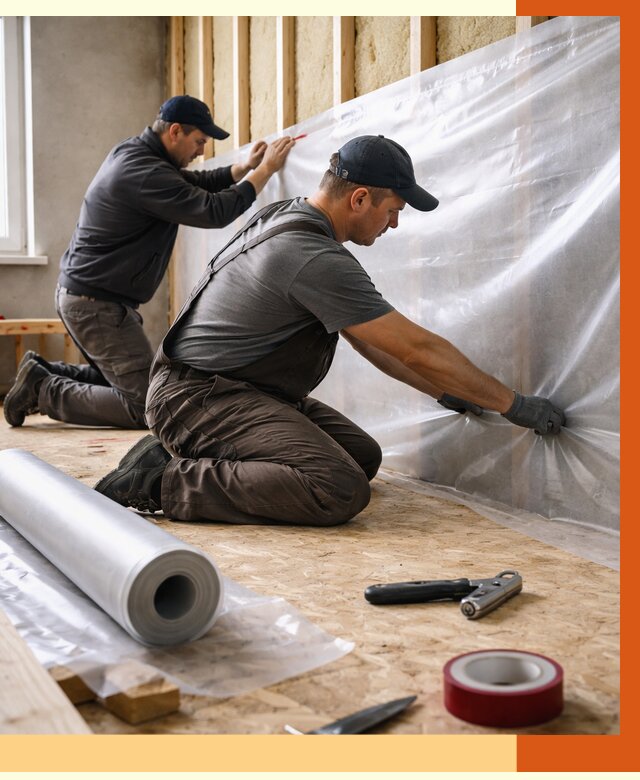 Монтаж пароизоляции в Узловой от 2546 руб. — установка и укладка под ключ | ТепломастерЗлв