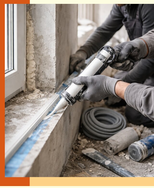 Герметизация стыков и примыканий зданий в Узловой