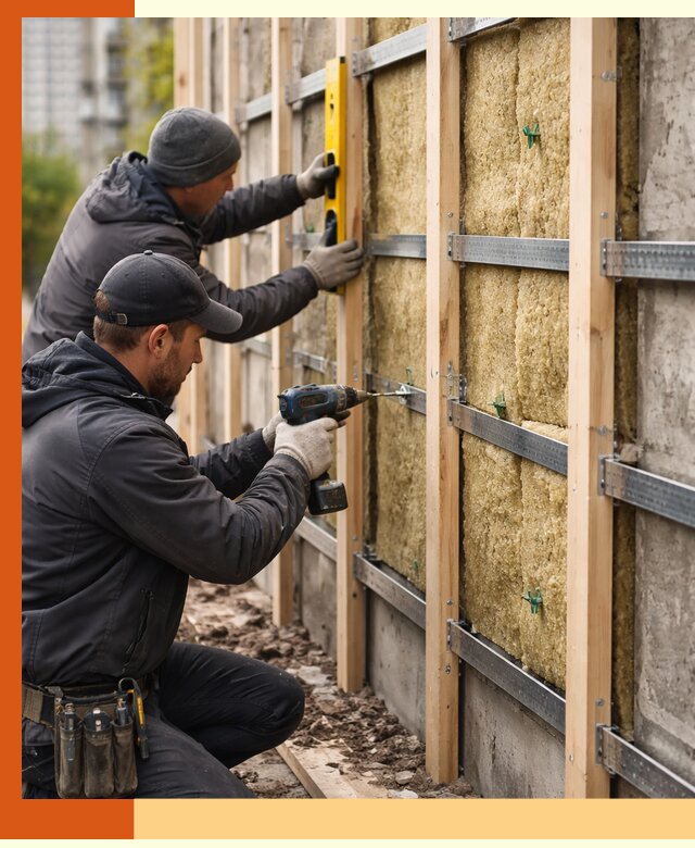 Монтаж обрешетки под утепление зданий и квартир в Узловой